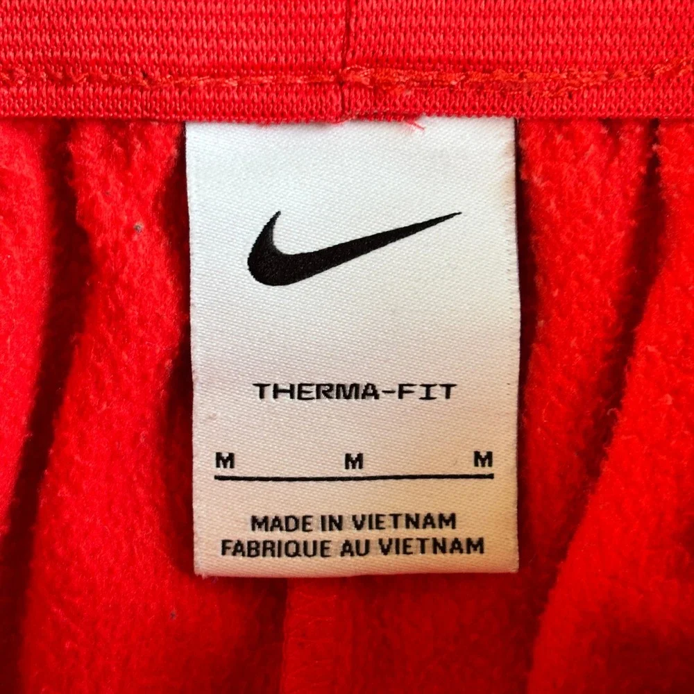 Nike Mens Polyester Therma-FIT Joggers Athletic Streetwear M Red Black